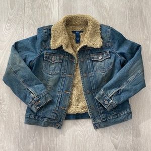 Gap Jean Jacket with Faux Shearling Women’s Medium